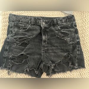 American Eagle Outfitters Ripped Black Jean Shorts